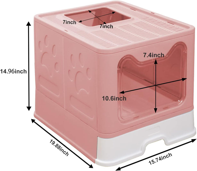 Foldable Cat Litter Box with Lid