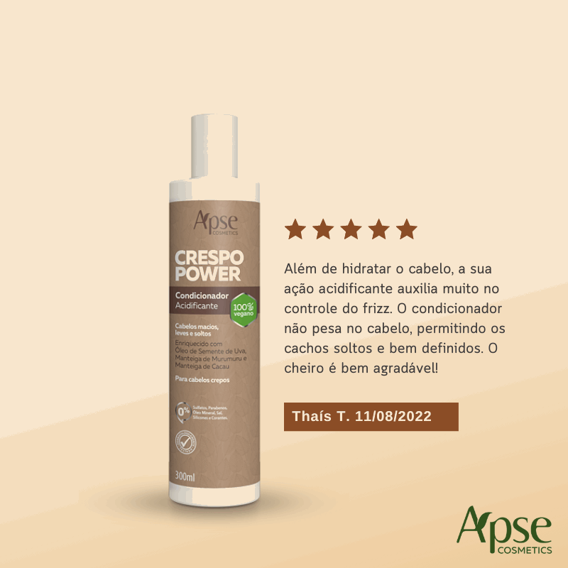 Kit Crespo Power - Co Wash, Condicionador, Gelatina, Máscara e Creme de Pentear (5 ITENS)