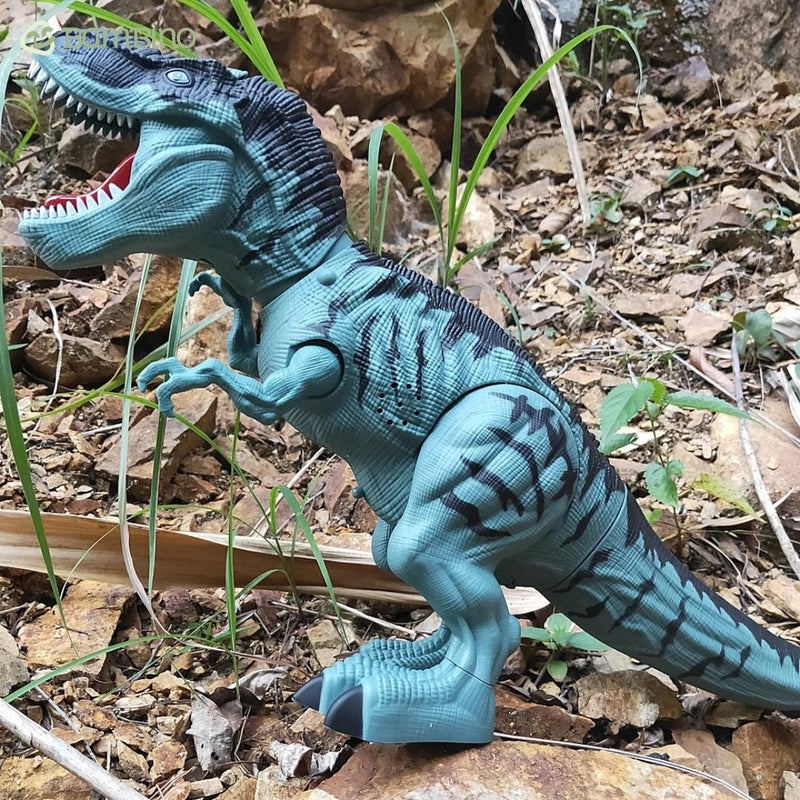 Dinossauro TRex Elétrico com Led, Spray e ovos Realista Infantil