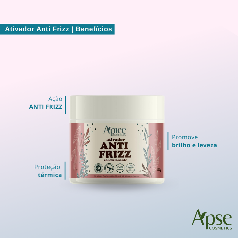 Ativador ANTI FRIZZ 500g  - No Poo / Low Poo - Ação Condicionante