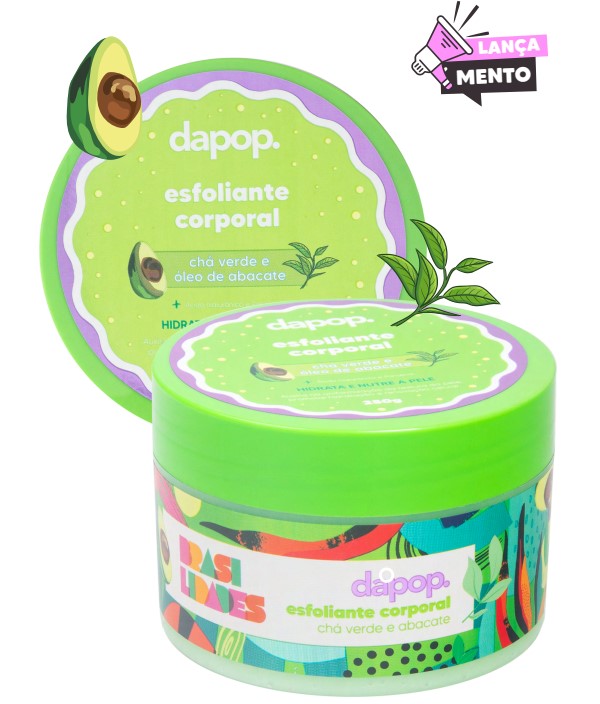 Esfoliante Corporal Perfumado Com Chá Verde e Abacate - Dapop