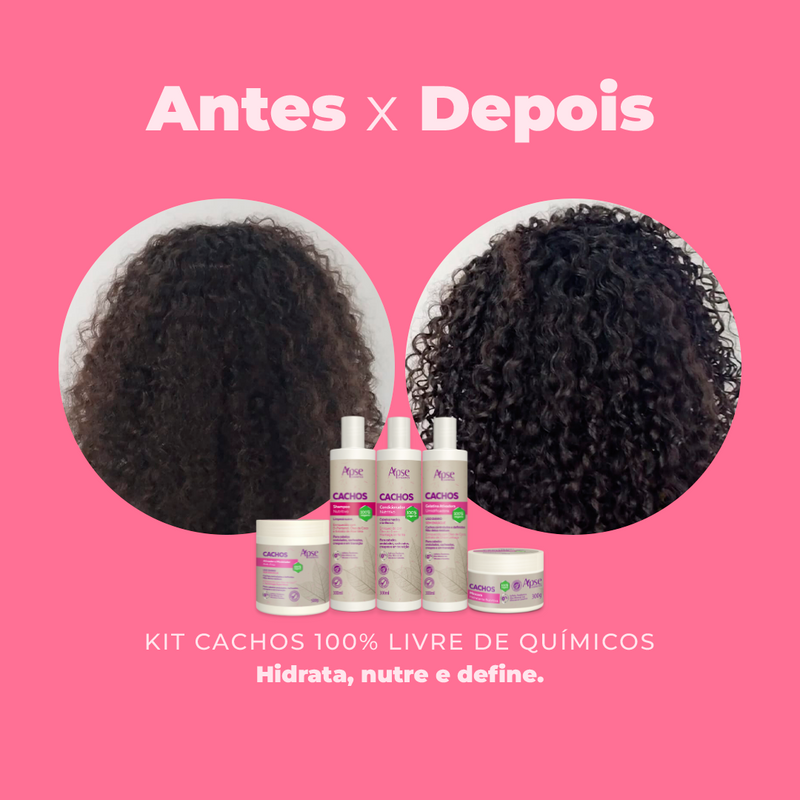 Kit Cachos - Shampoo, Condicionador, Gelatina, Máscara e Ativador (5 ITENS)