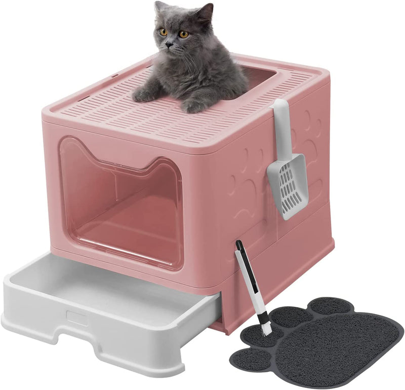 Foldable Cat Litter Box with Lid