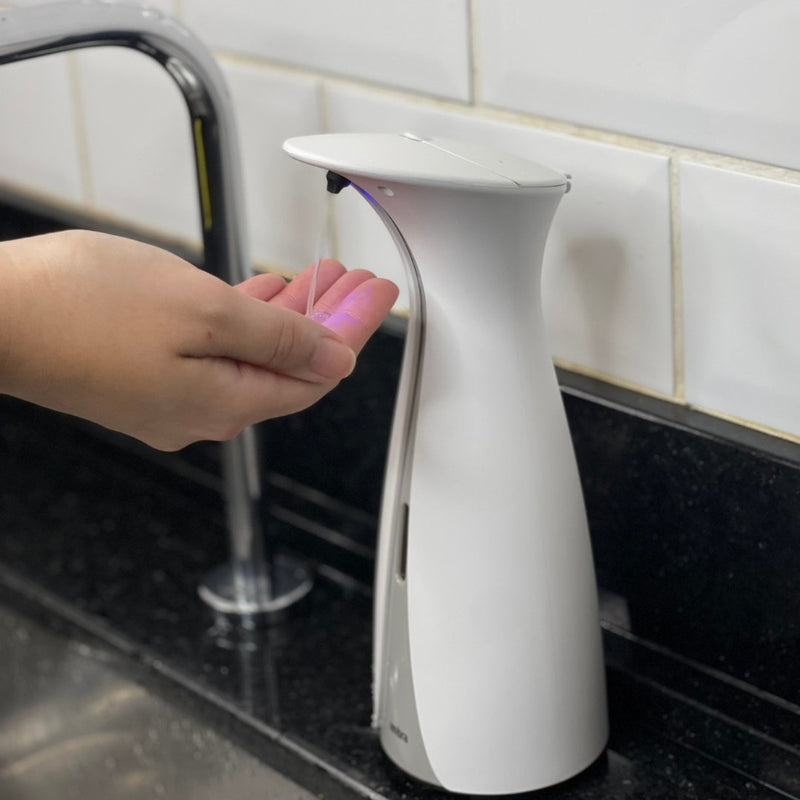 Dispenser Porta Detergente Automático com Sensor Branco e Cinza Otto - 250ml