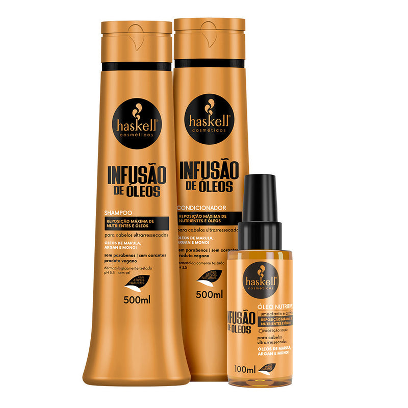 Kit Infusão de Óleos Shampoo, Condicionador e Óleo Nutritivo