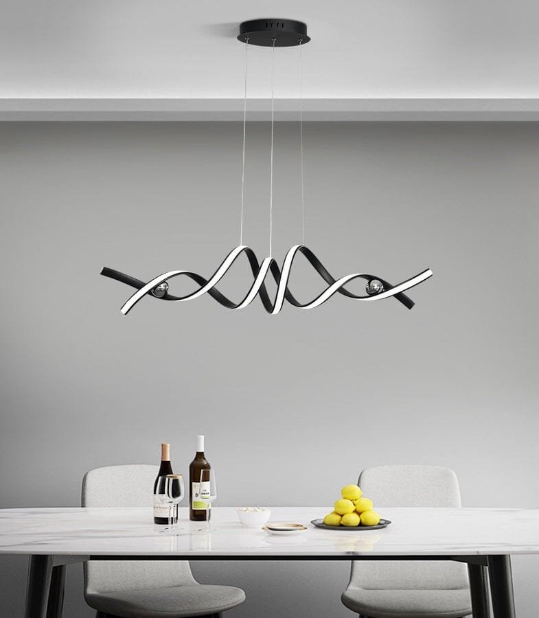 Lustre Pendente de Linear Ondas Minimalista