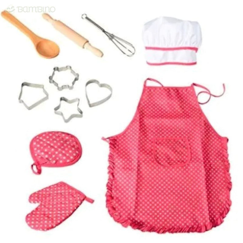 Kit Acessórios de Cozinha + Avental Infantil Bambino